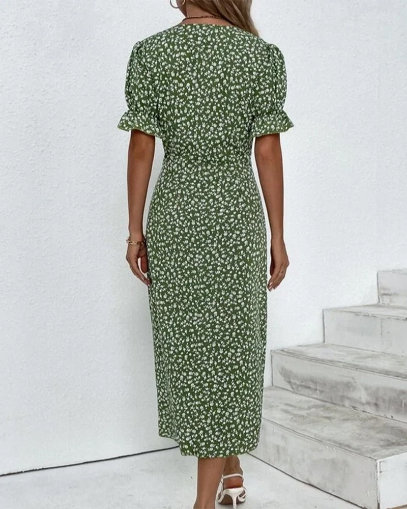 Khalee | Womenâs Short Sleeve Midi Wrap Dress