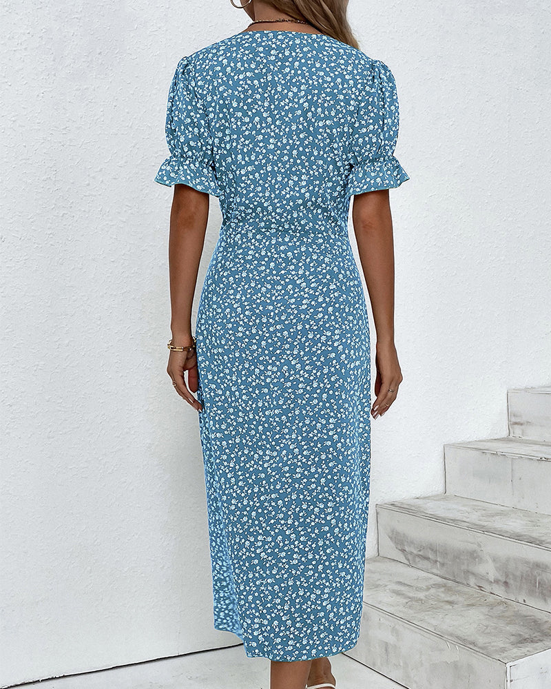 Khalee | Women’s Short Sleeve Midi Wrap Dress