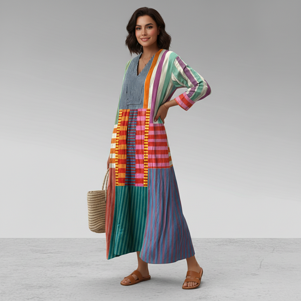 Capucine | Womenâs Geometric Caftan Maxi Dress