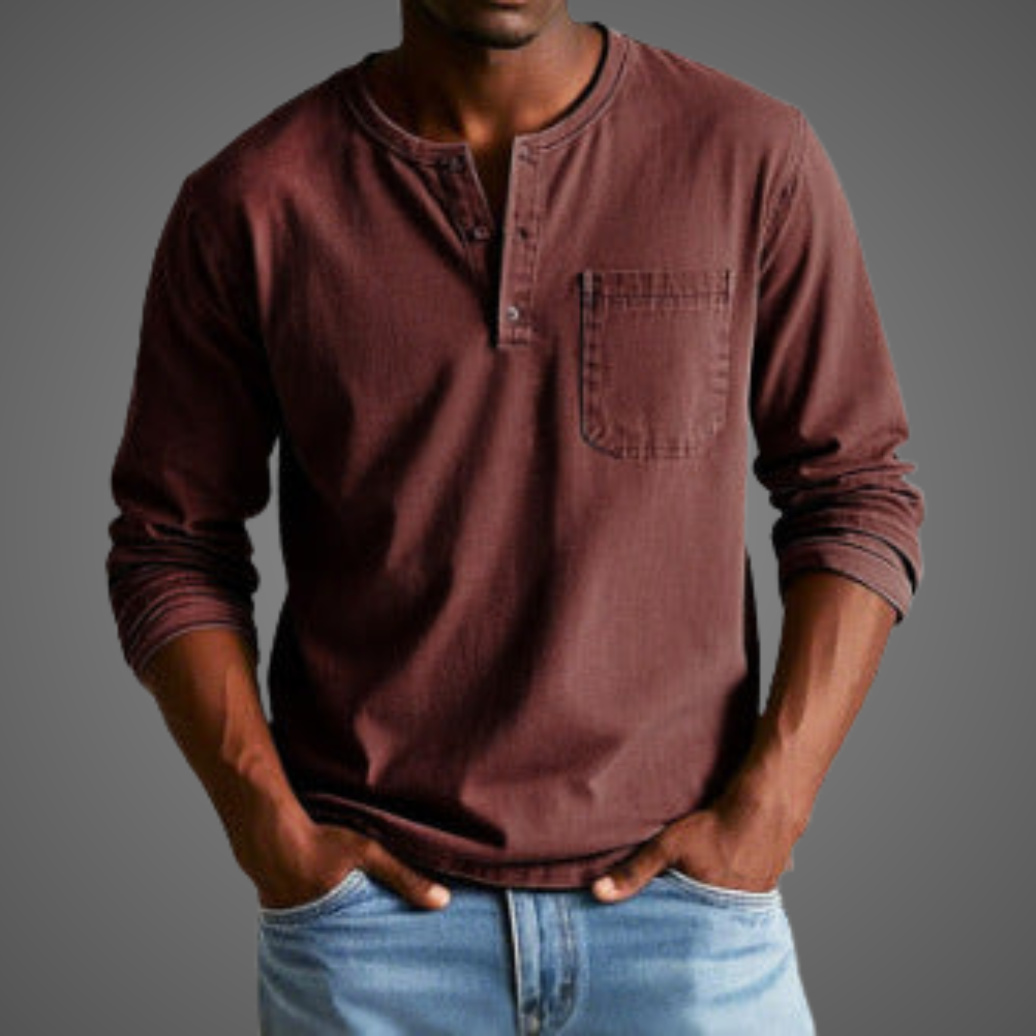Nataniel | Men’s Henley Long Sleeve Shirt
