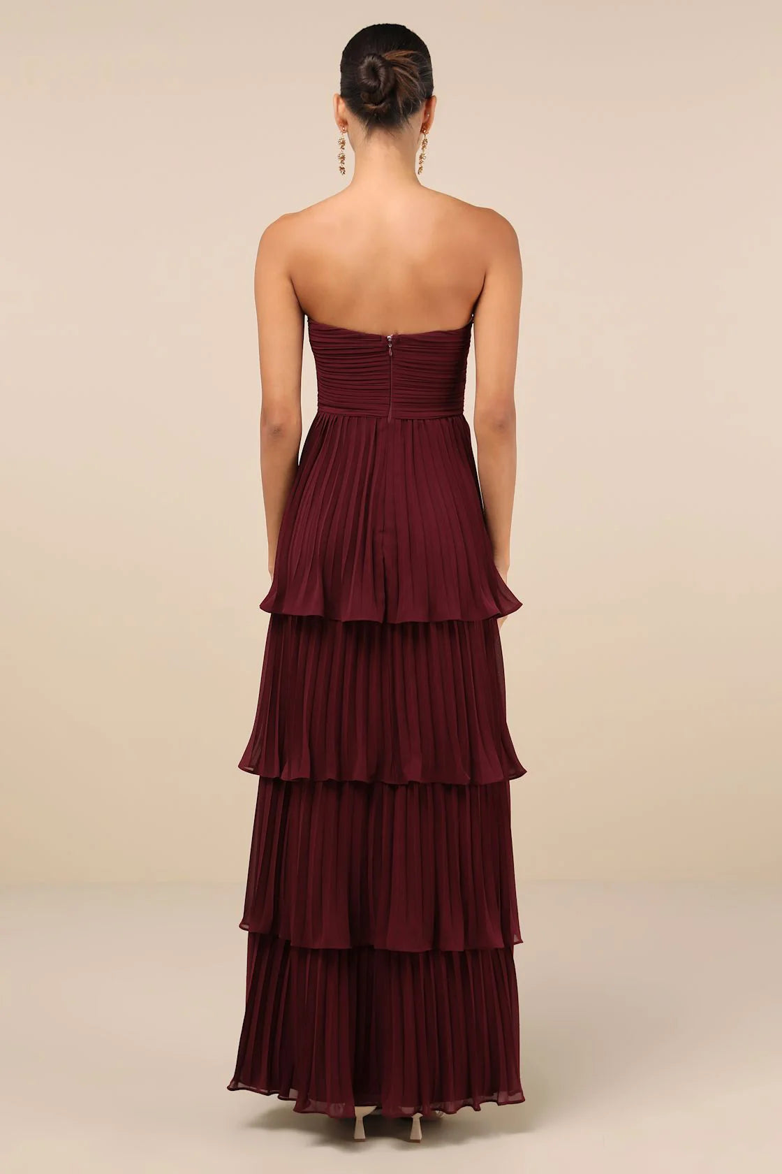 Nela | Women’s Strapless Ruffle Maxi Dress