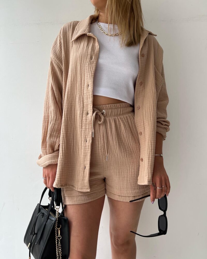 Kalista | Women’s Loose Overshirt Shorts Two-Piece Outfit Set