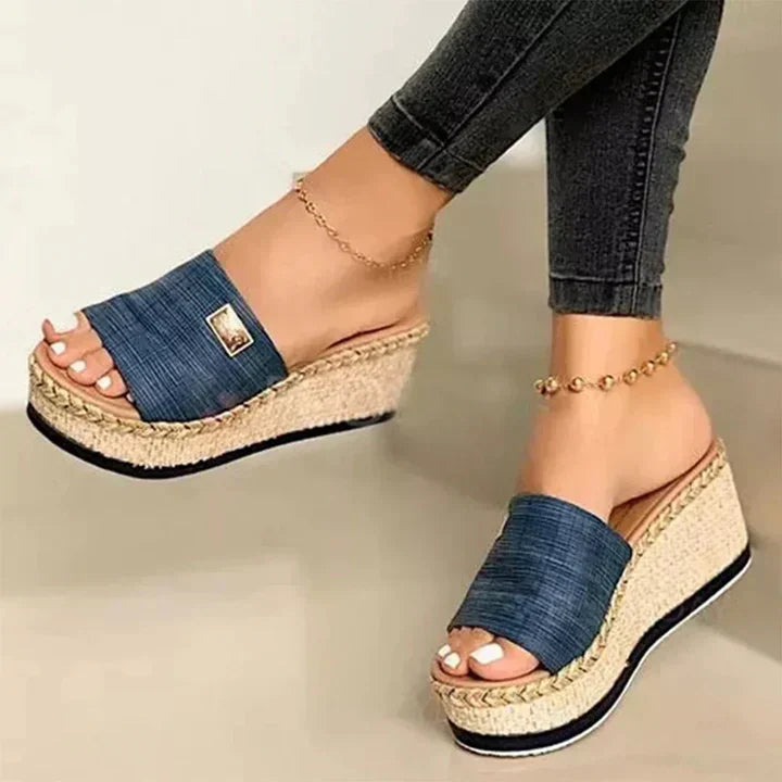 Camille | Womenâs Wedge Slide Sandals