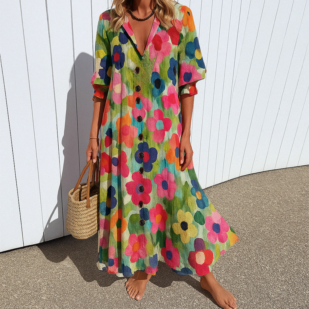 Lucia | Womenâs Long Sleeve Shirt Maxi Dress