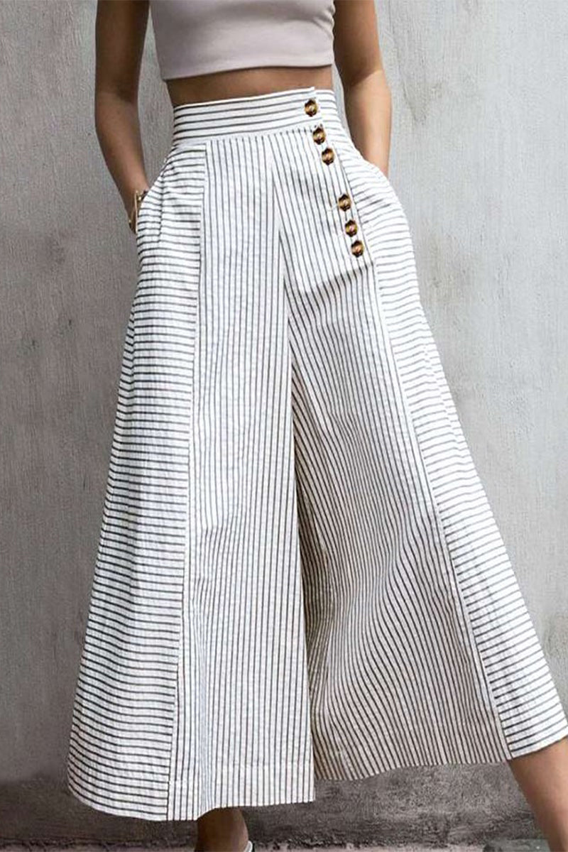 Bree | Womenâs Coastal Chic Pinstripe Flare Trousers