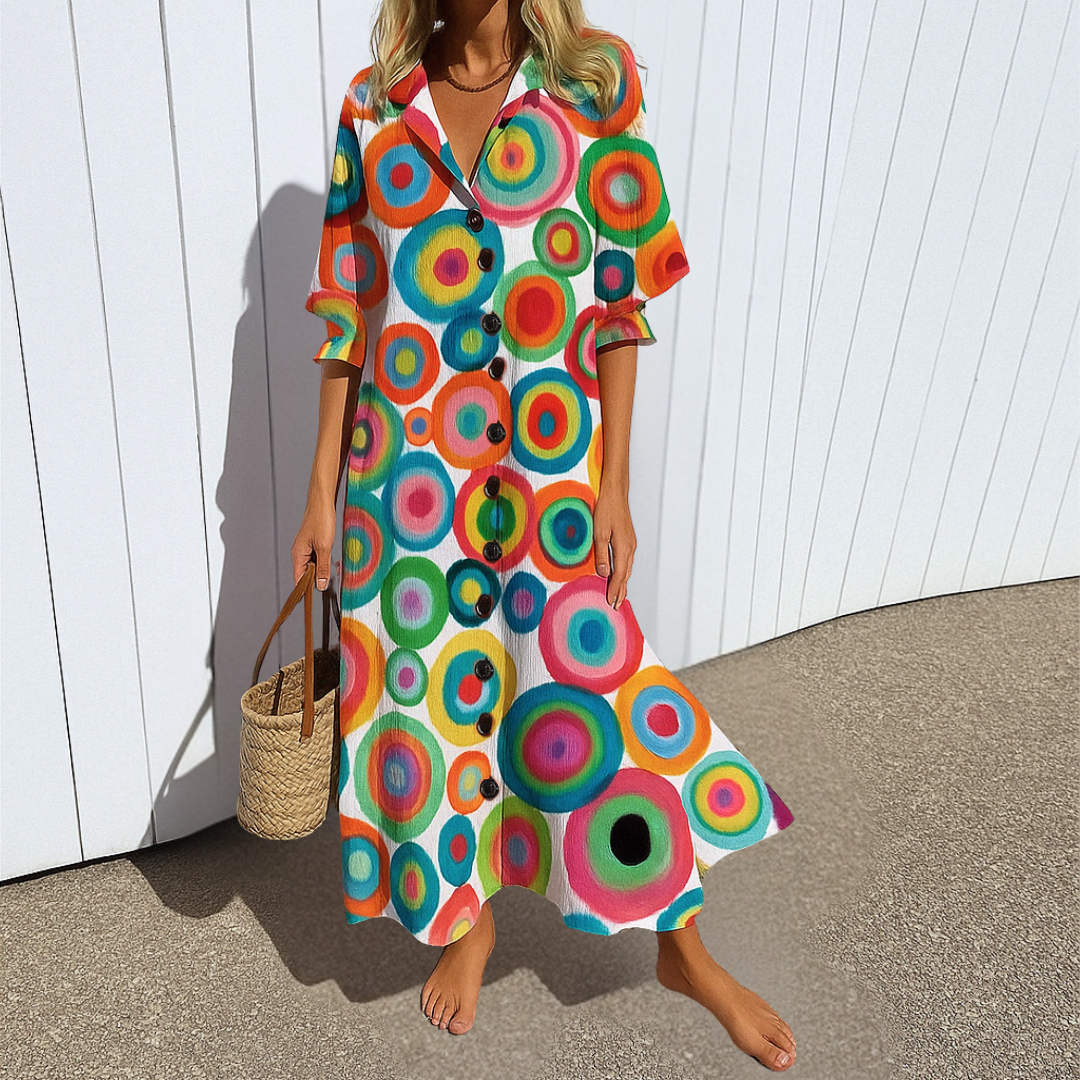 Lucia | Womenâs Long Sleeve Shirt Maxi Dress