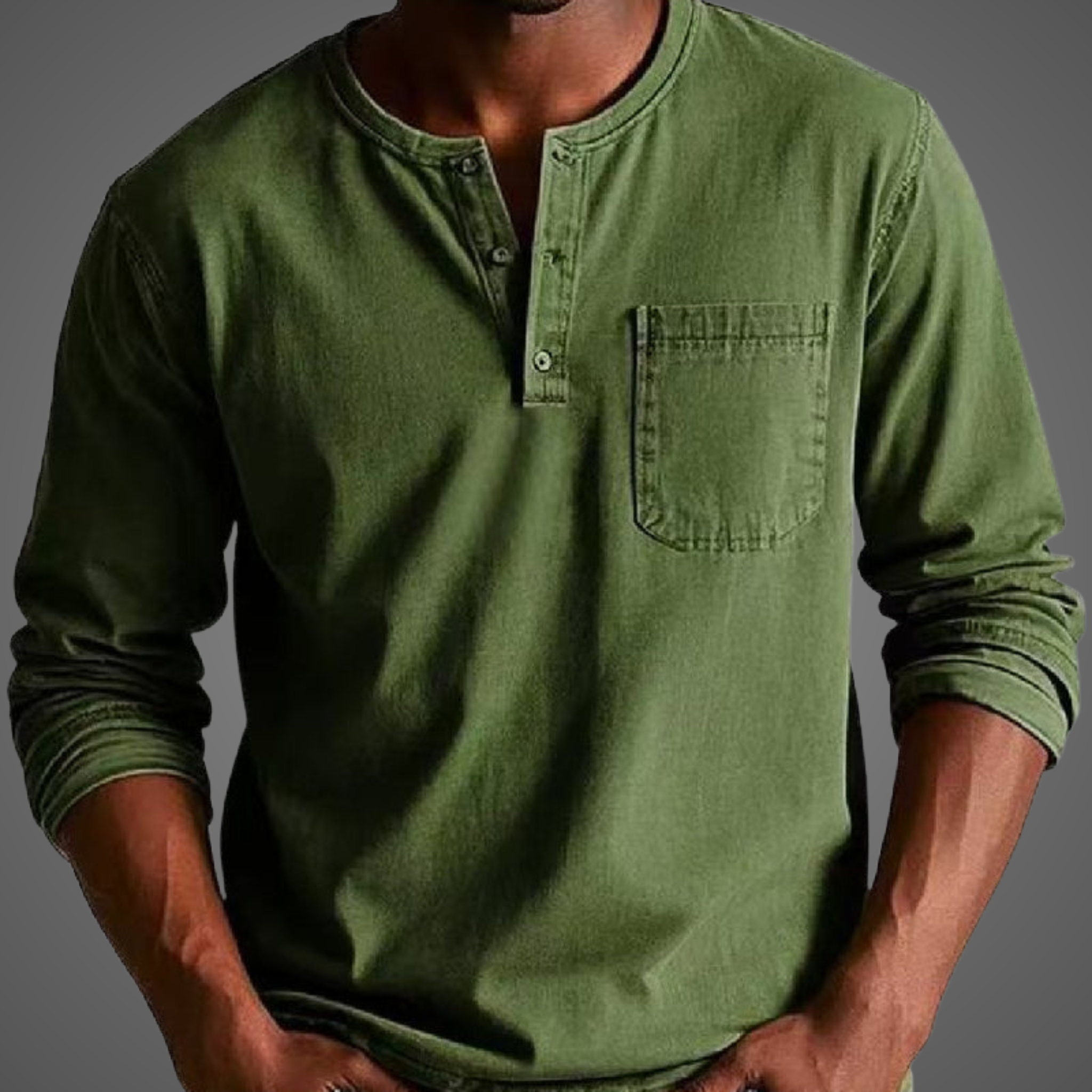 Nataniel | Men’s Henley Long Sleeve Shirt