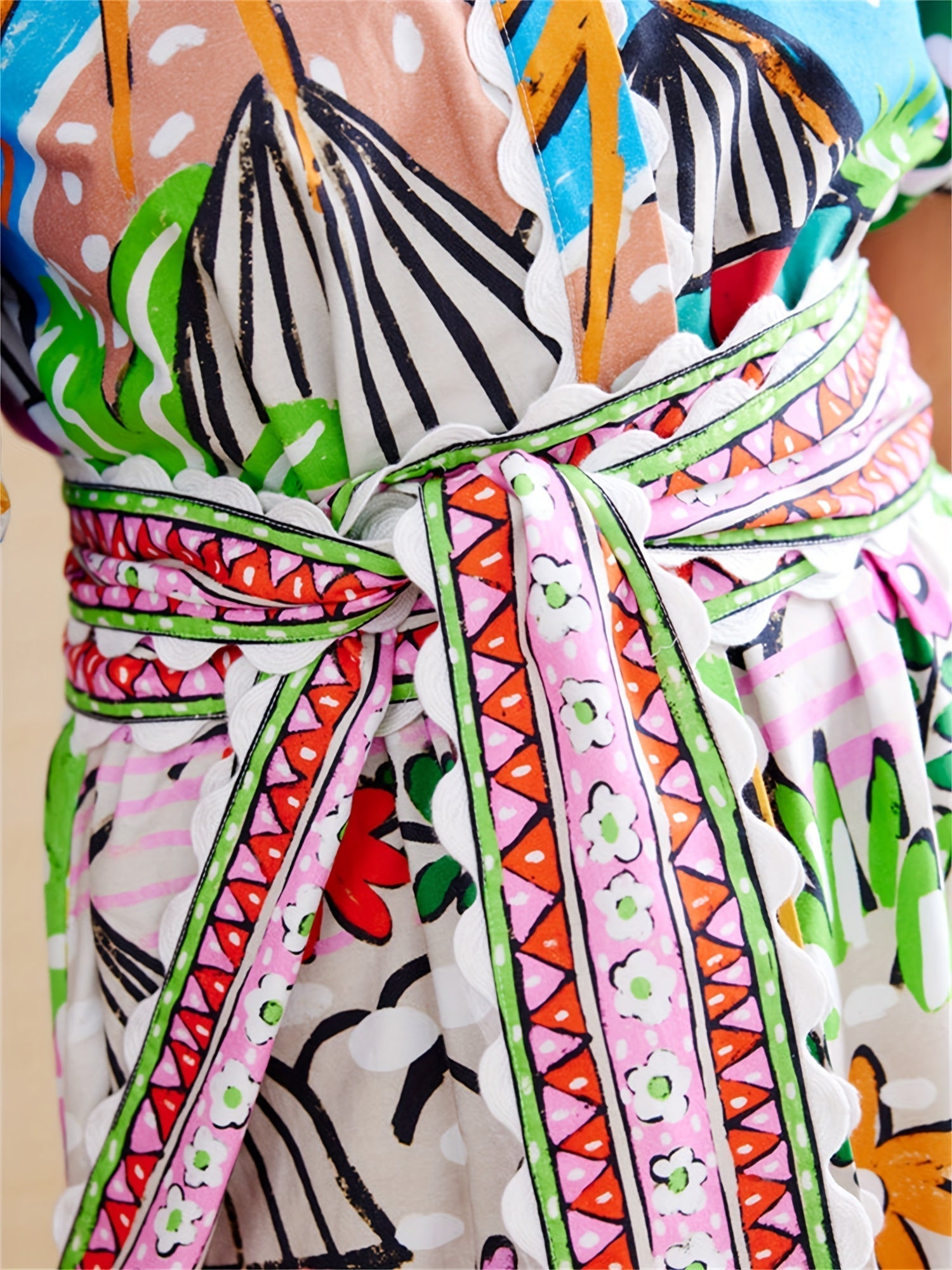 Marjolaine | Women’s Short Sleeve Printed Shirt Maxi Dress