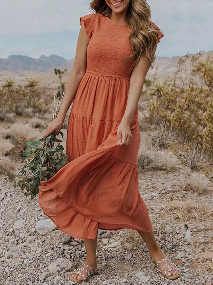 Jelena | Womenâs Tiered Midi Dress