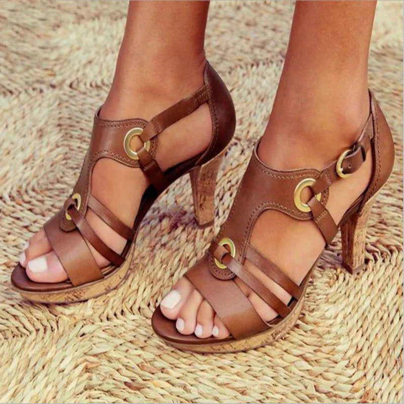 Teresa | Womenâs Open Toe Strappy Heels