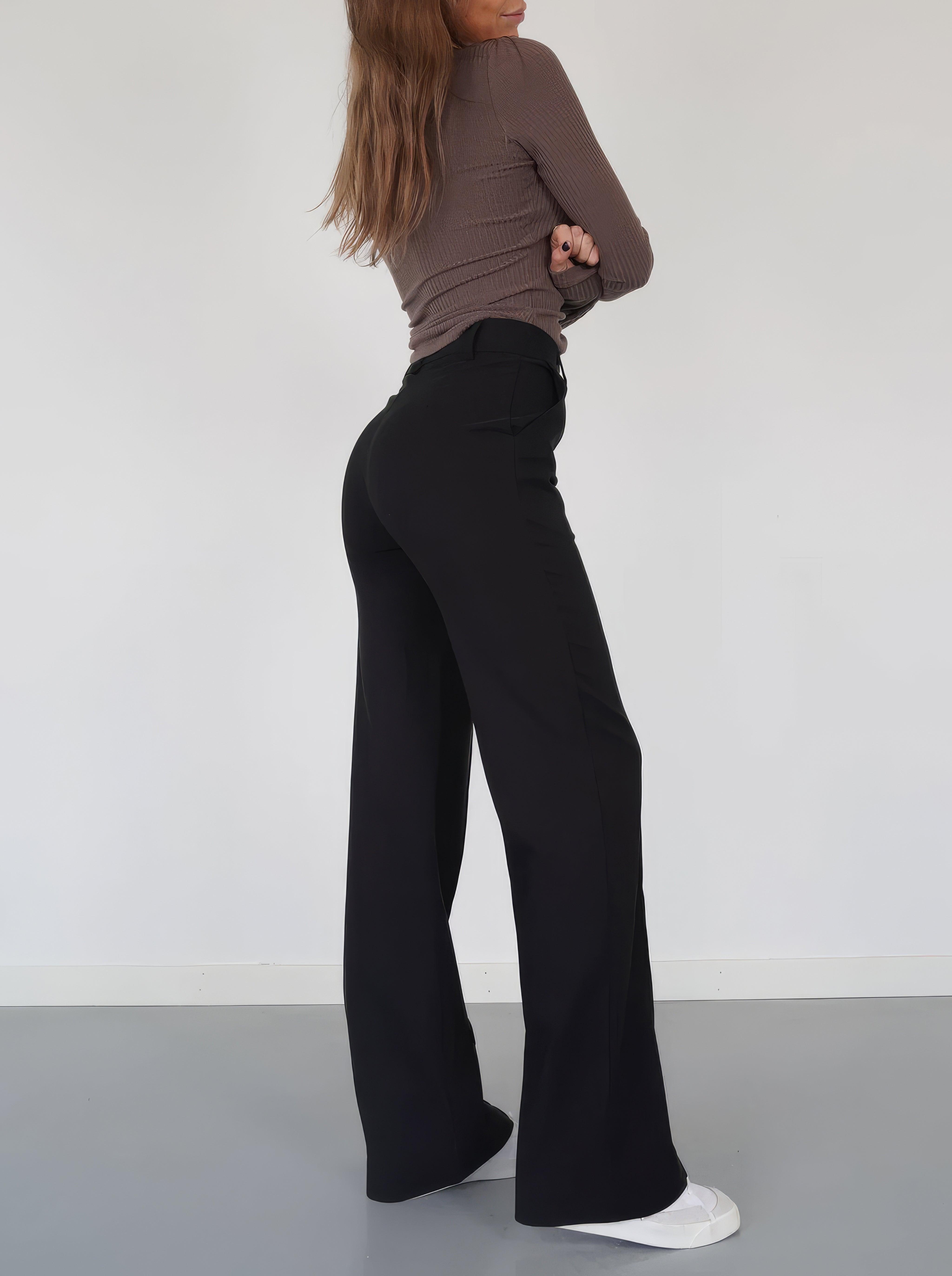 Eloise | Womenâs High-Rise Pintuck Flowy Trousers