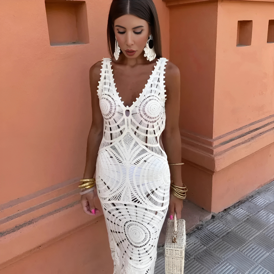 Kalliope | Women’s Sleeveless Lace Maxi Dress