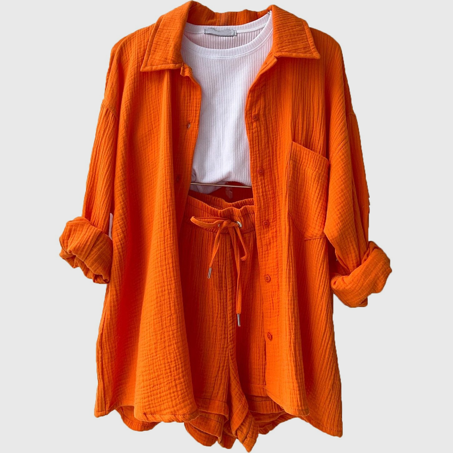 Kalista | Women’s Loose Overshirt Shorts Two-Piece Outfit Set