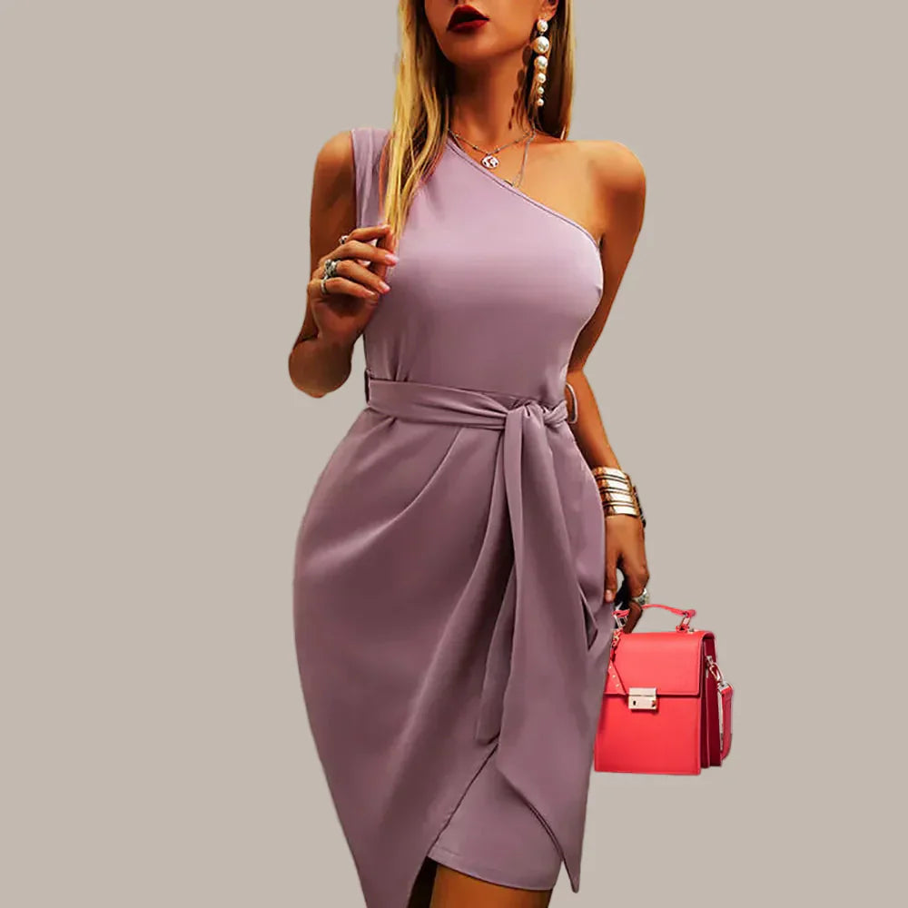 Betty | Women’s One Shoulder Midi Dress