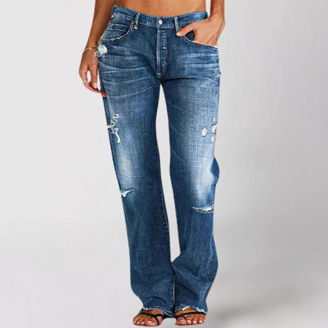 Zanah | Womenâs Streetwear Frayed Slouchy Jeans