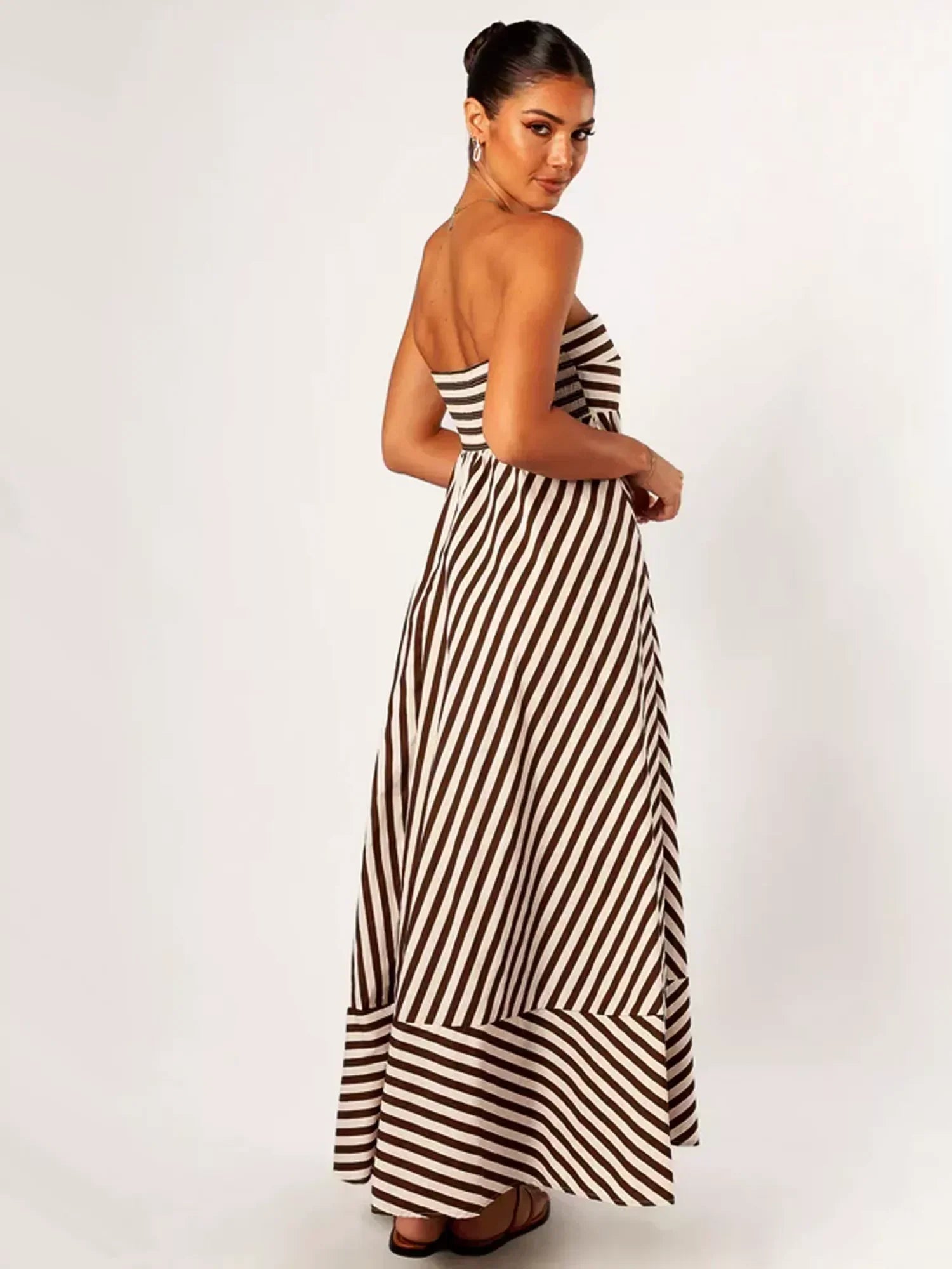 Orsolya | Women’s Strapless Striped Maxi Dress