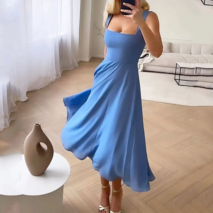 Katelyn | Women’s Square Neck Sleeveless Midi Dress