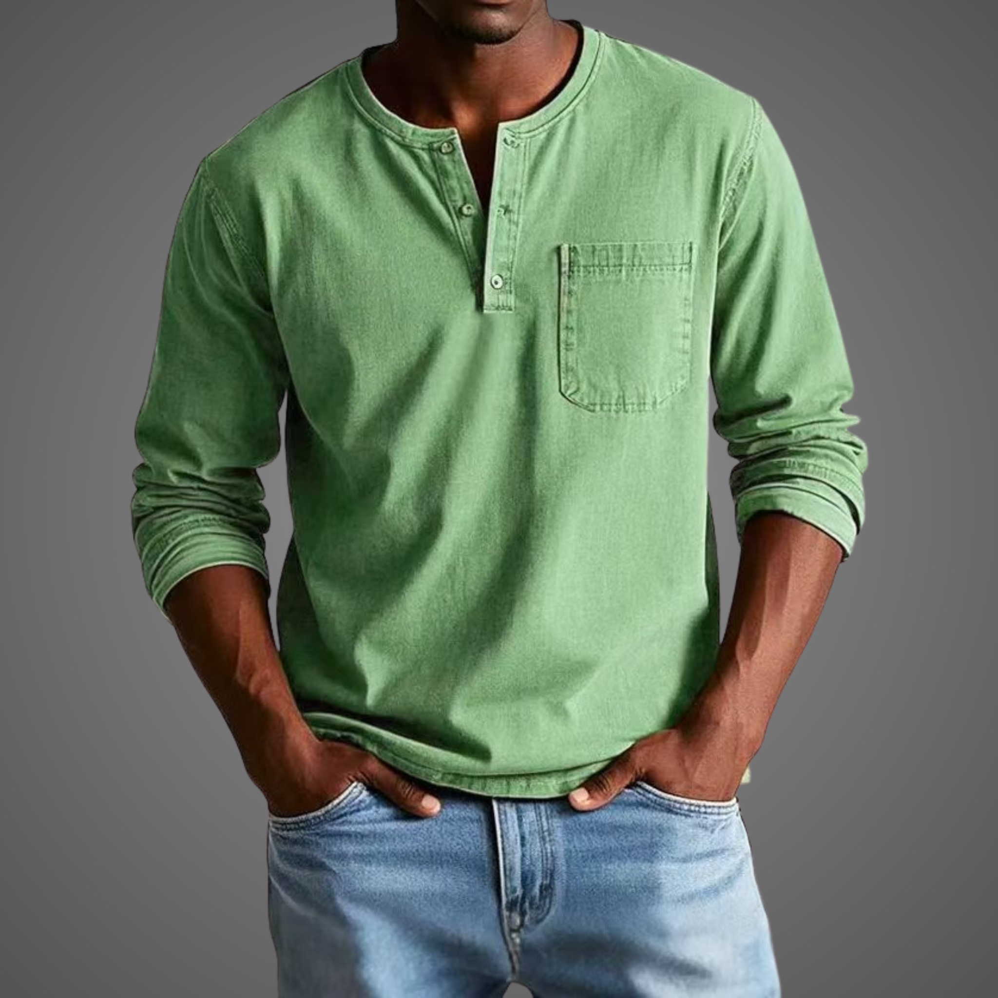Nataniel | Men’s Henley Long Sleeve Shirt