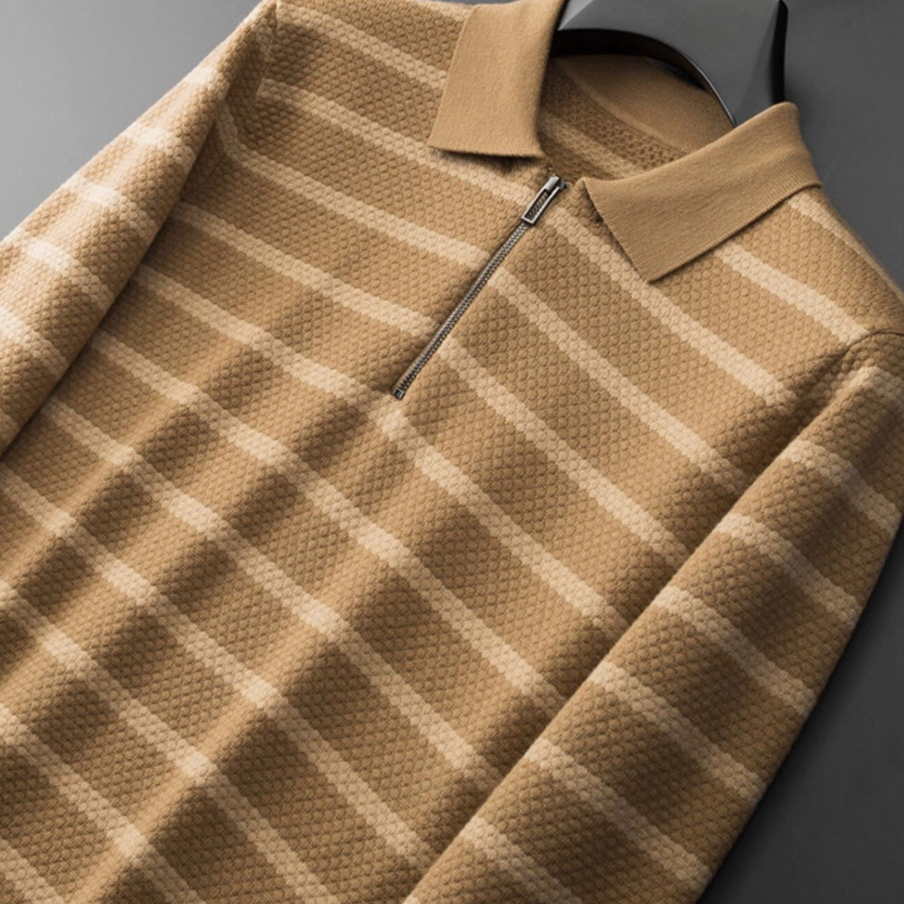 Miles | Men’s Zip Long Sleeve Polo Shirt
