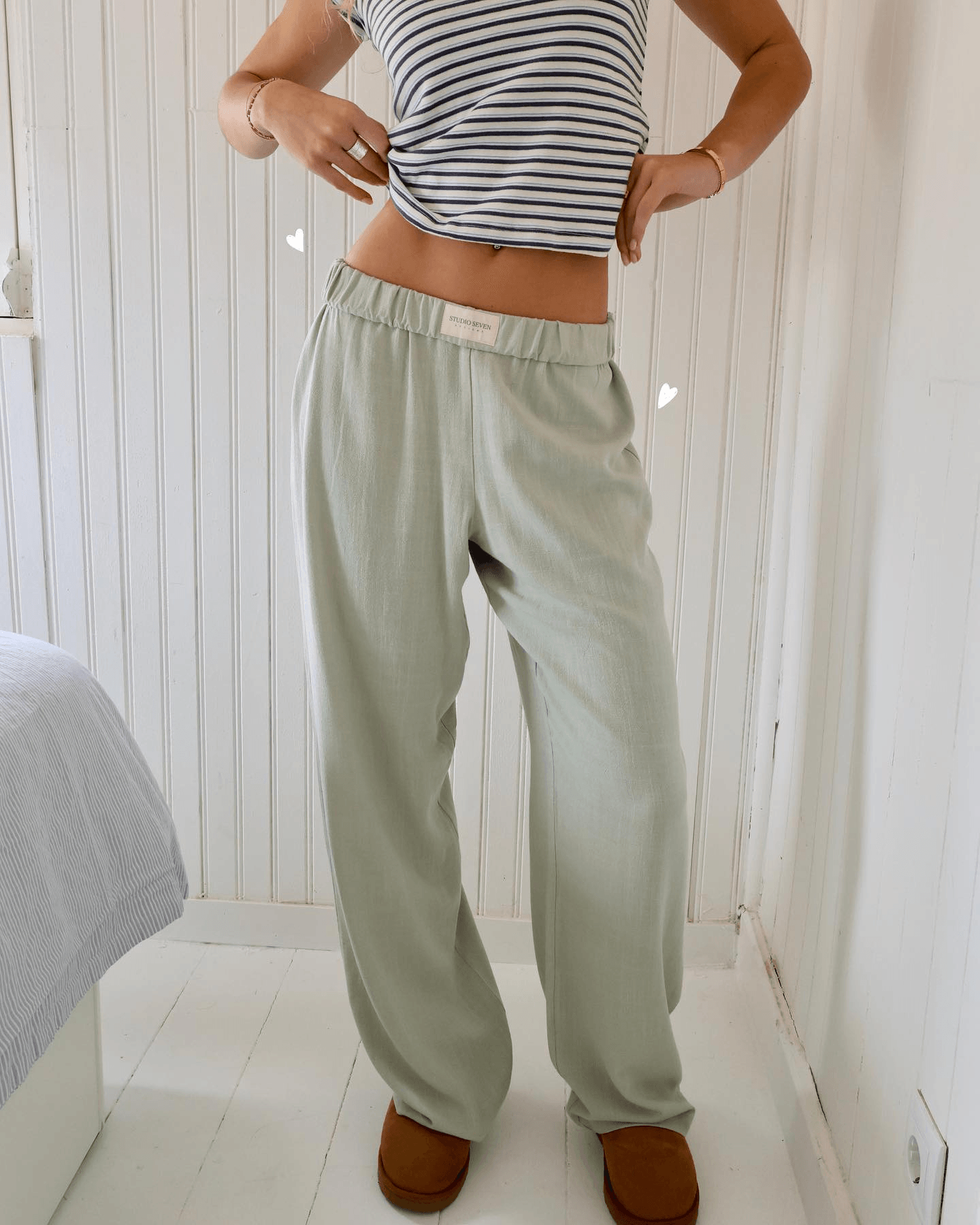 Belle | Women’s Pinstripe Pajama-Style Trousers
