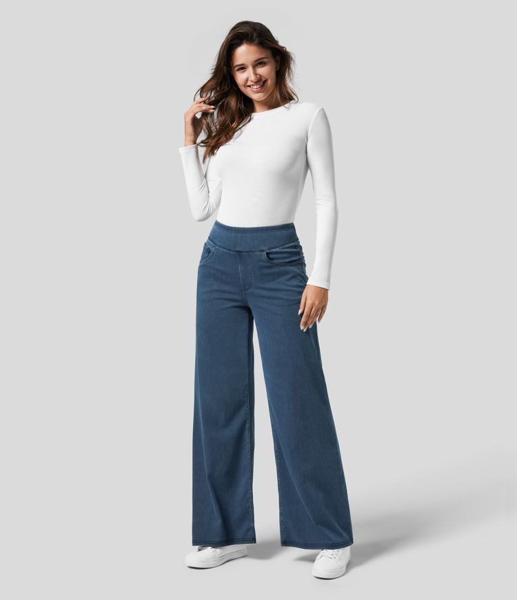 Gineva | Womenâs High-Rise Flare Denim Pants
