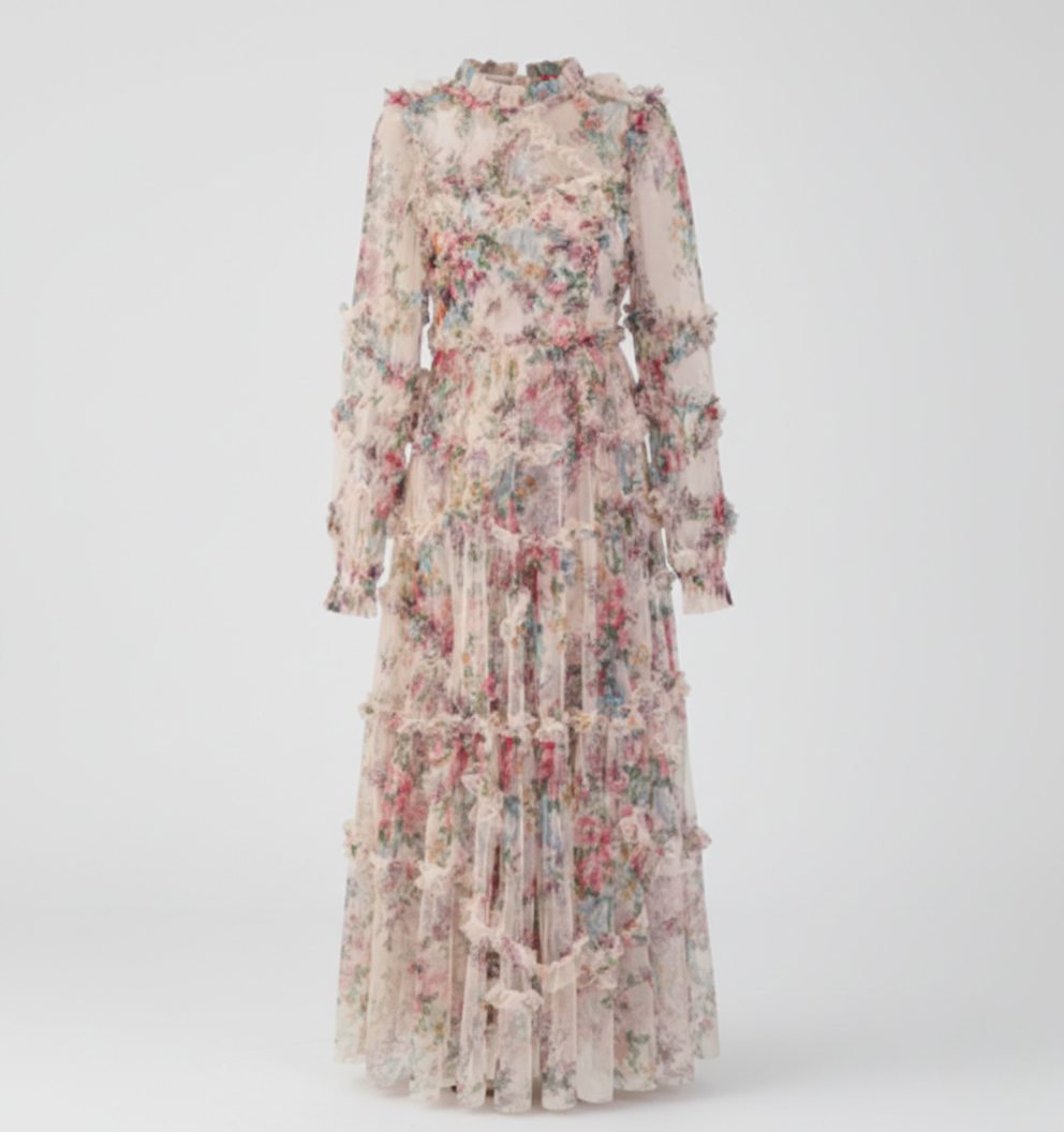 Kestrel | Women’s Floral Mock Neck Maxi Dress