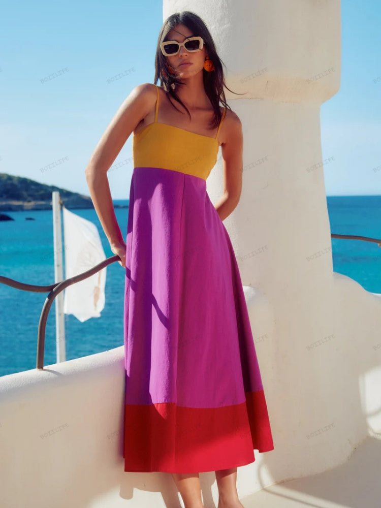 Agneta | Womenâs Thin Strap Summer Midi Dress
