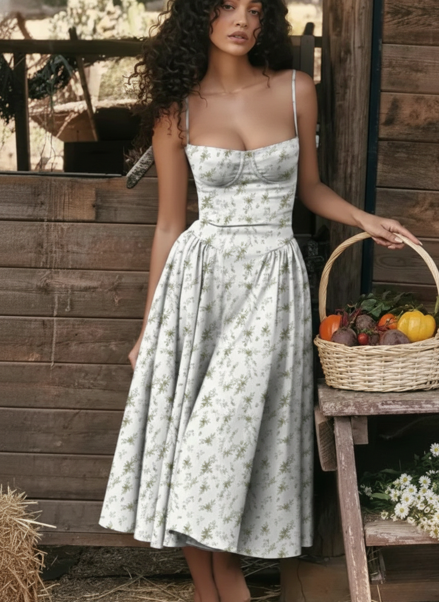Ember | Women’s Sleeveless Corset Style Midi Dress