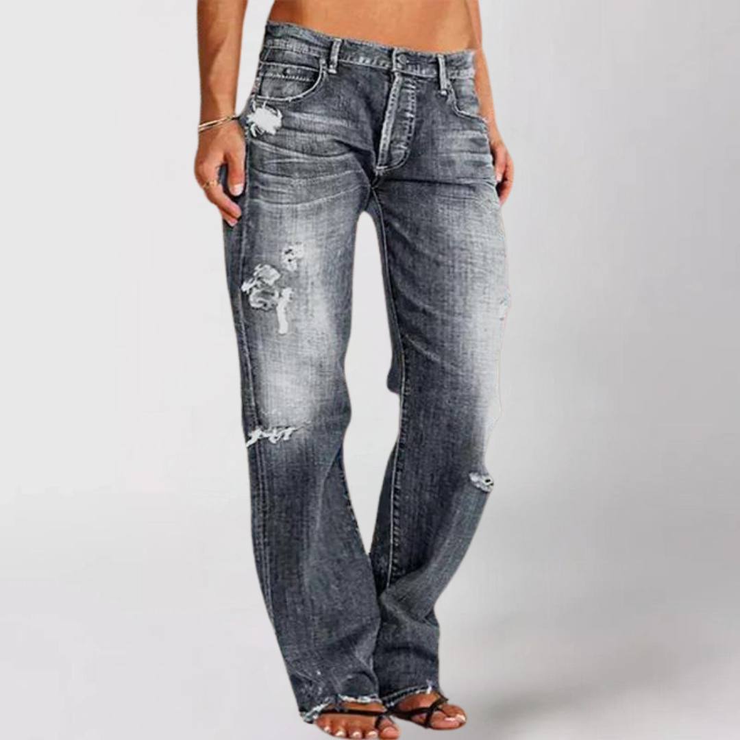 Zanah | Women’s Streetwear Frayed Slouchy Jeans