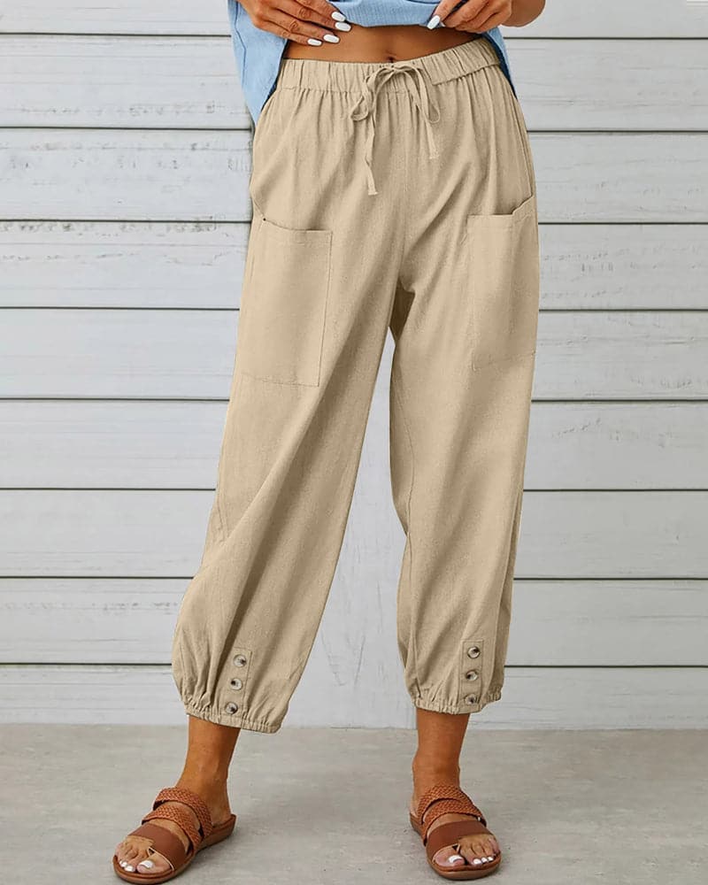 Chiara | Women’s Coastal Chic Cropped Harem Pants