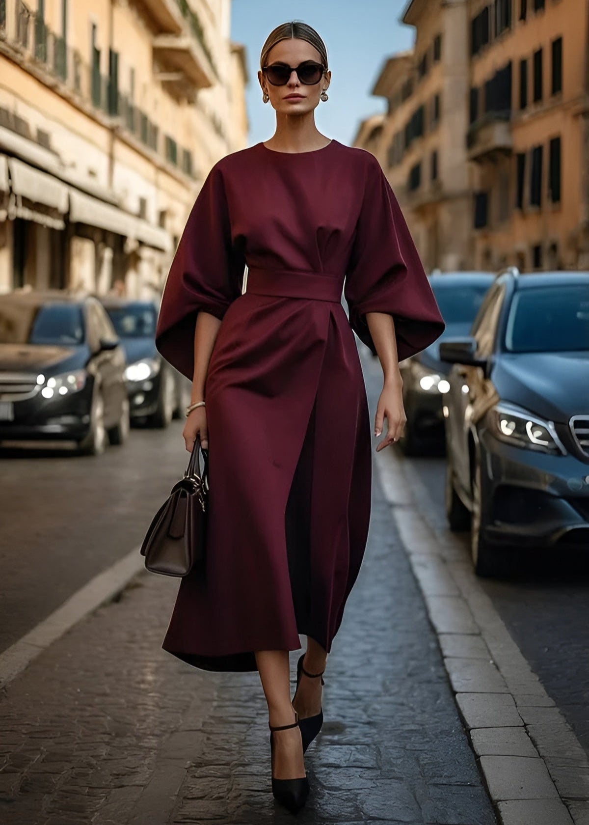 Ginerva | Women’s Kimono Sleeve Midi Dress