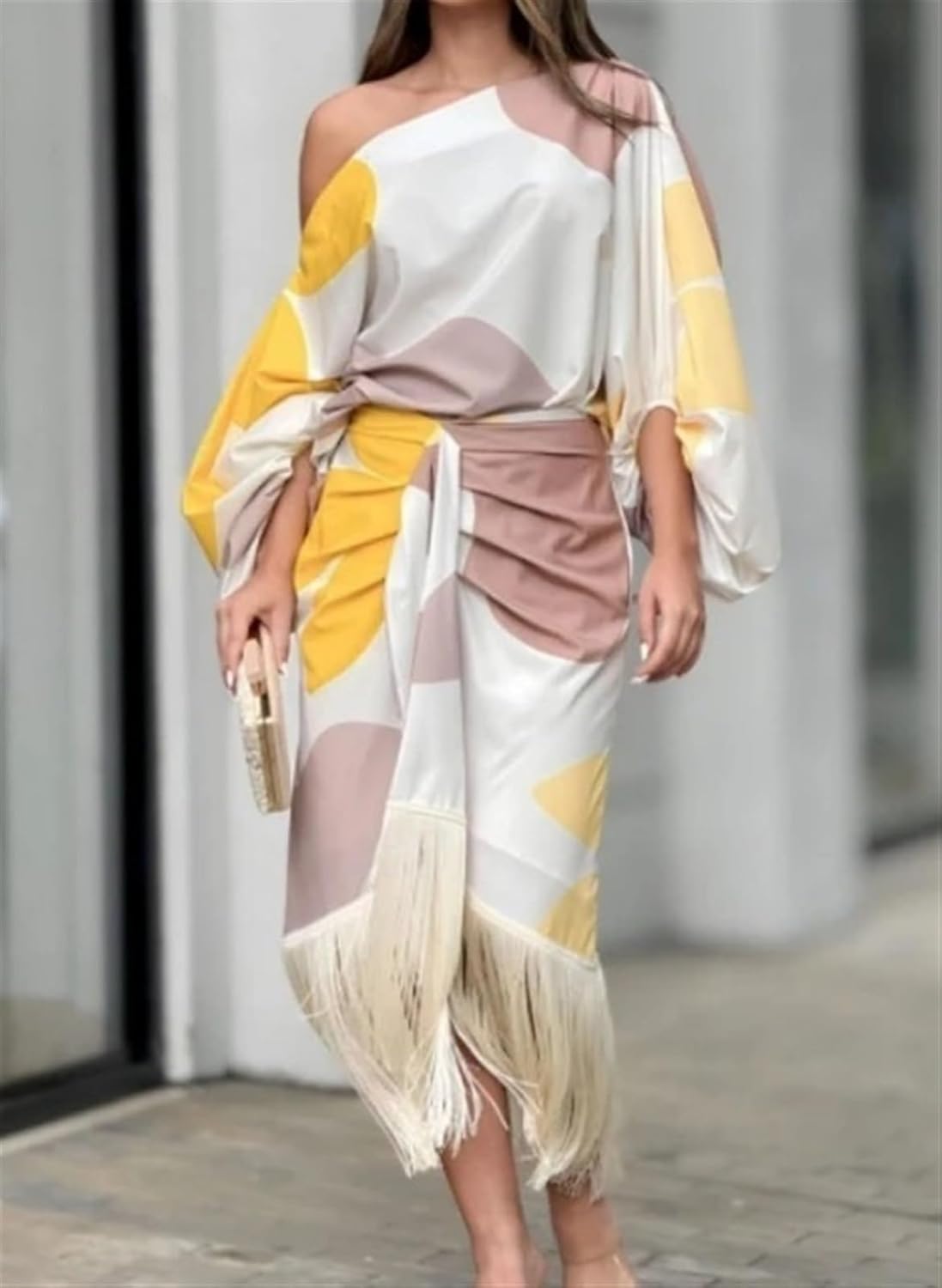 Mariska | Women’s One Shoulder Midi Dress