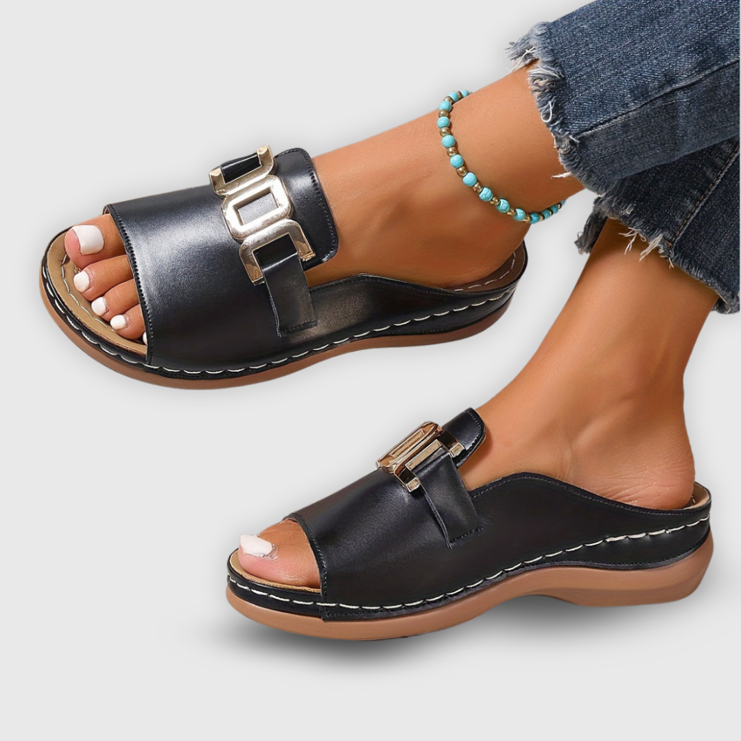 Eleonora | Women’s Flat Open Toe Mules