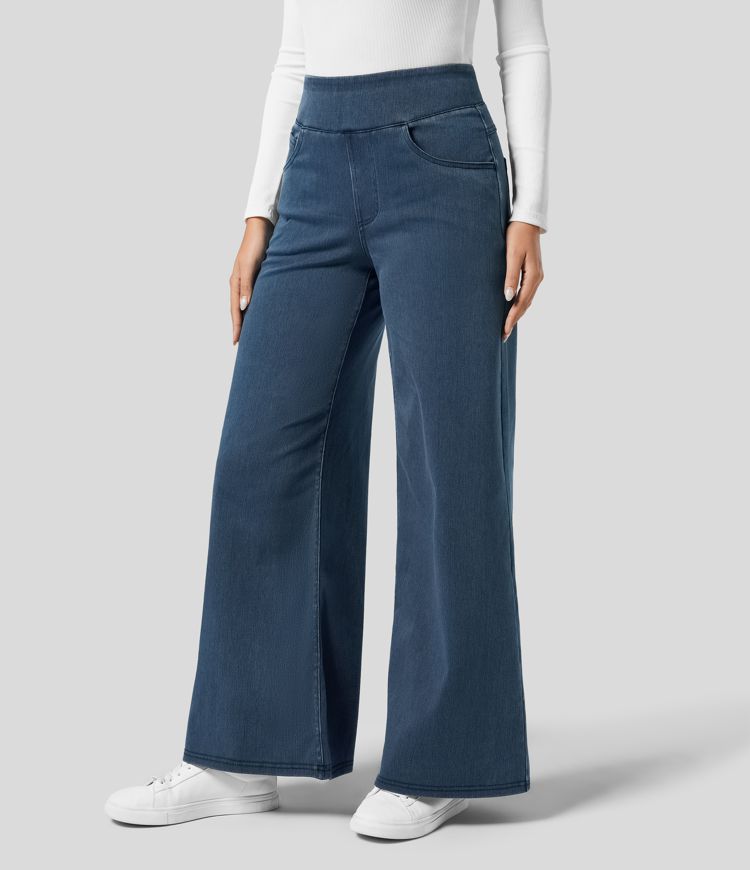 Gineva | Womenâs High-Rise Flare Denim Pants