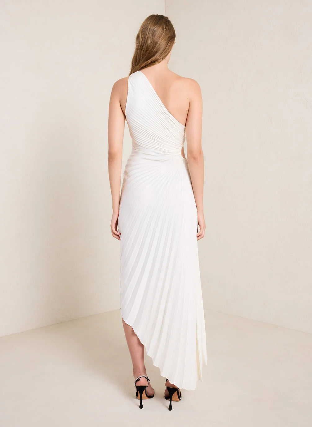 Inka | Womenâs One-Shoulder Pleated Maxi Dress