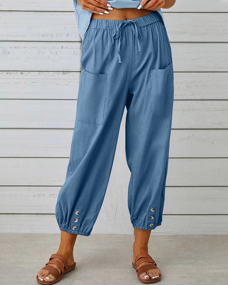 Chiara | Women’s Coastal Chic Cropped Harem Pants