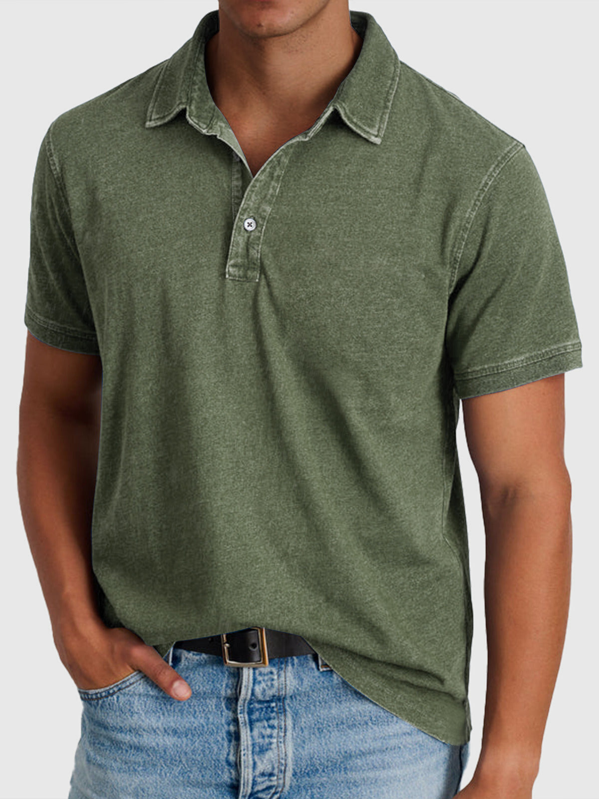 Martin | Men’s Cotton-Denim Short Sleeve Polo