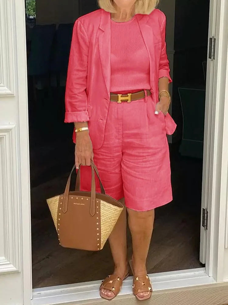 Nastassia | Womenâs Blazer Shorts Two-Piece Set