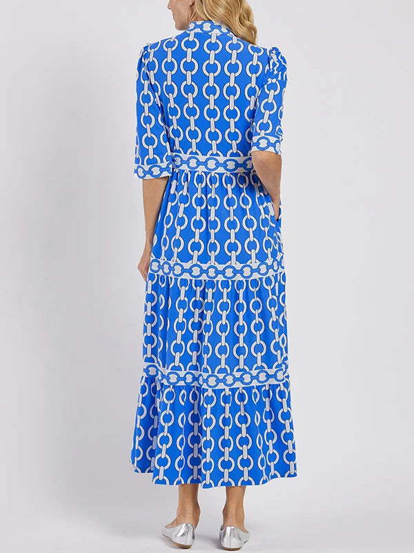 Ninon | Womenâs Print Blouson Tiered Maxi Dress