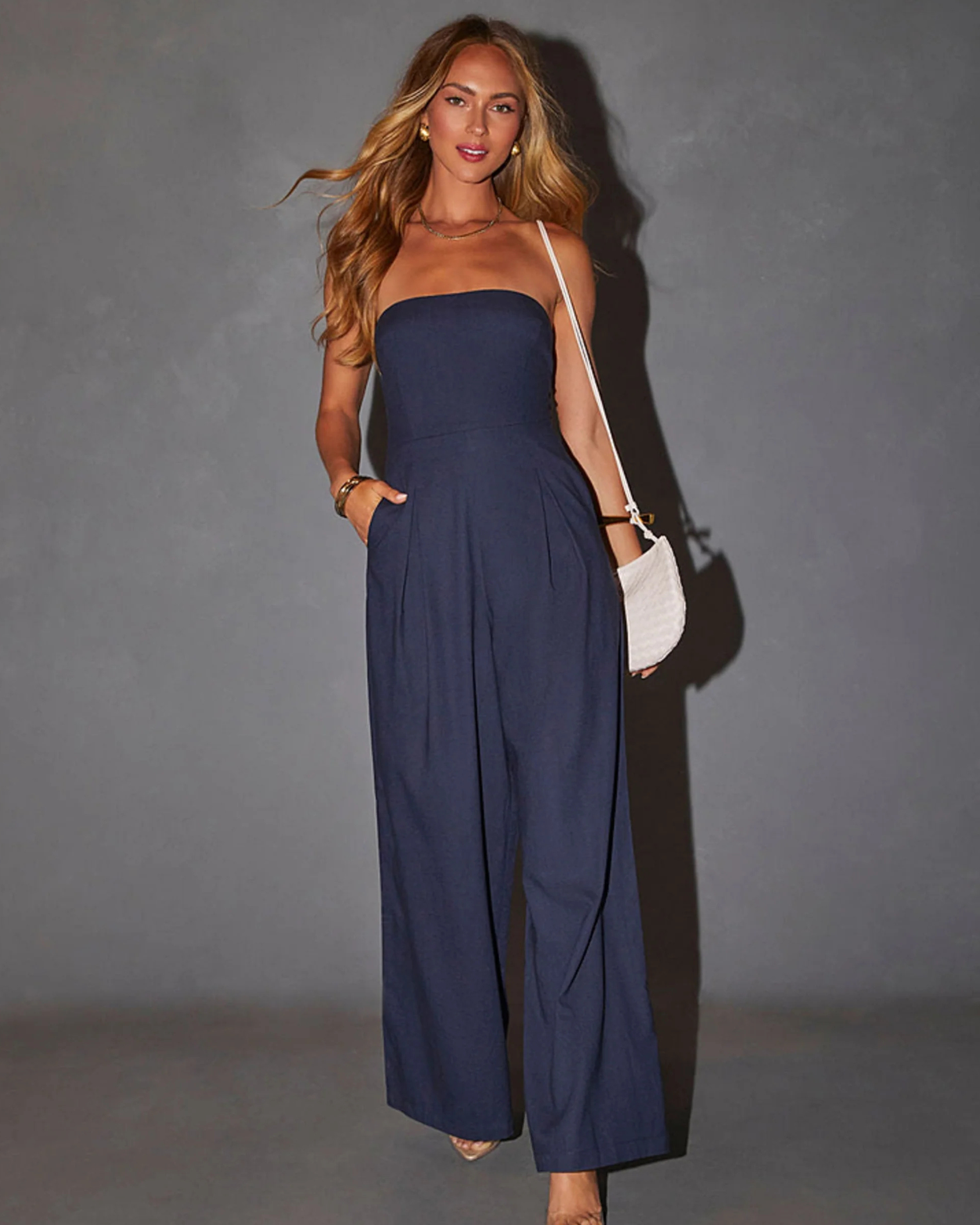 Shadi | Women’s Cocktail Crepe Strapless Jumpsuit