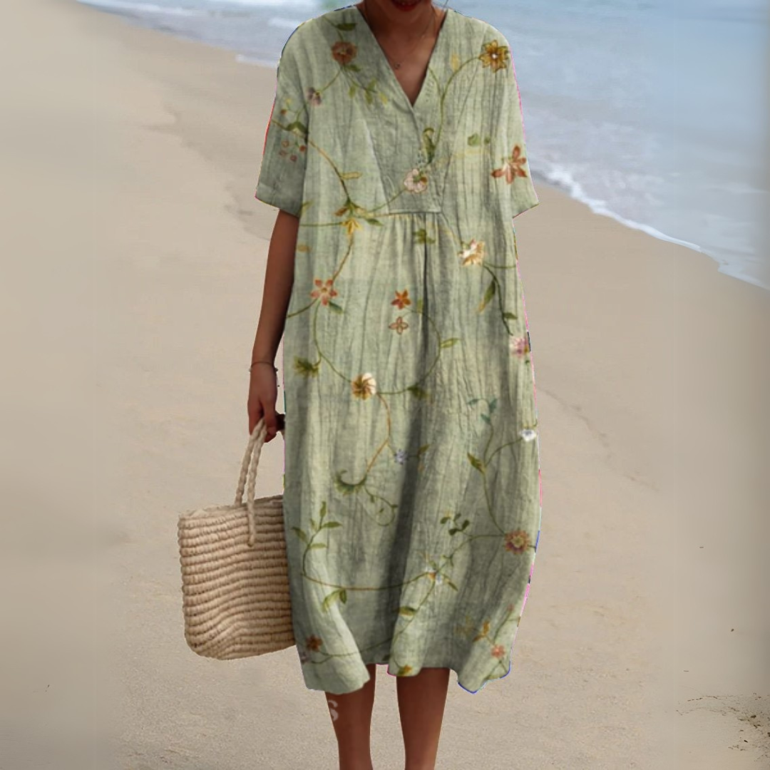 Lesly | Women’s Floral Short Sleeve Midi Dress