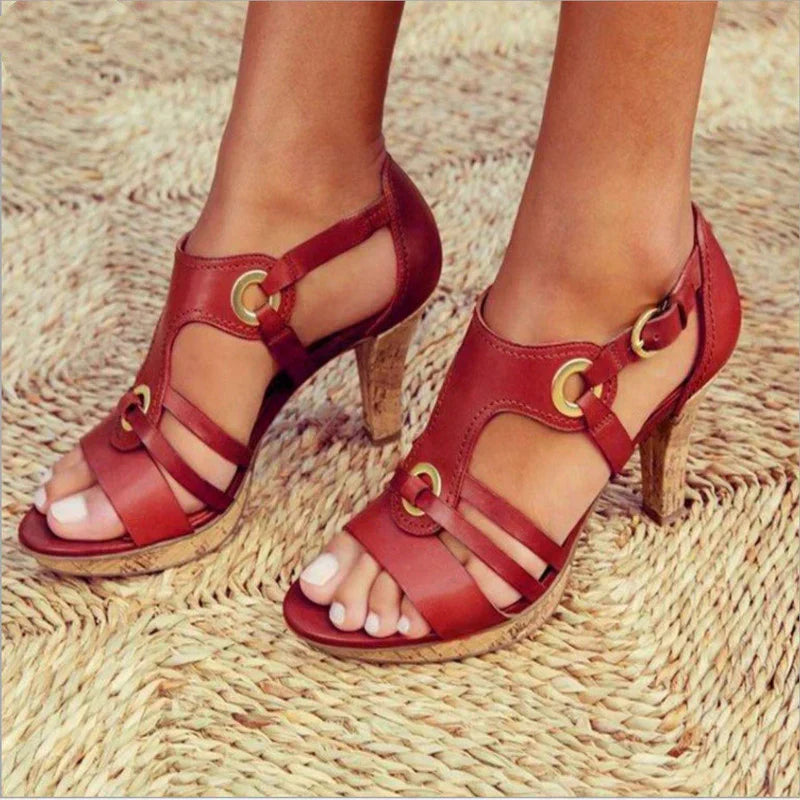 Teresa | Womenâs Open Toe Strappy Heels