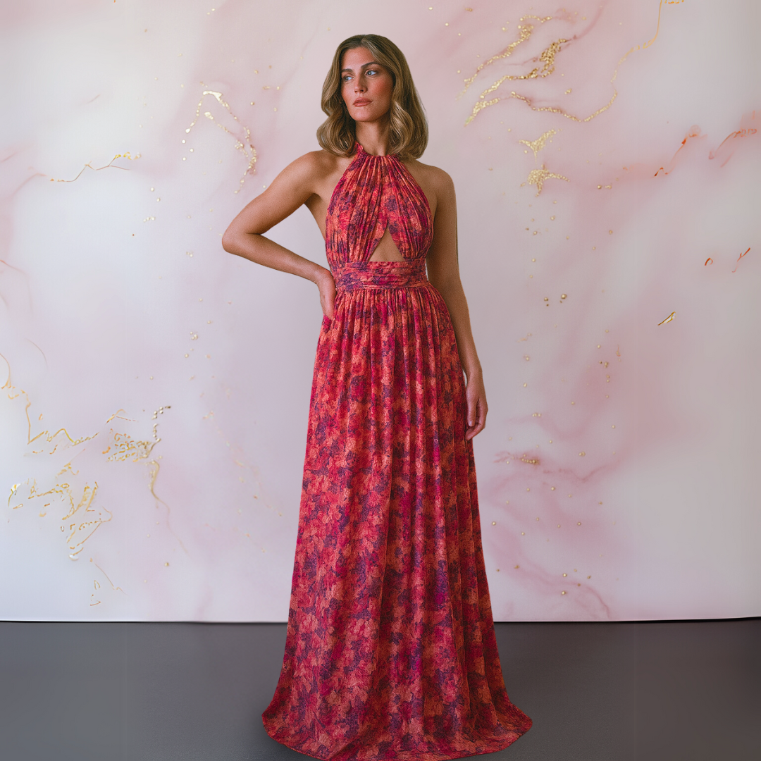 Amoret | Women’s Halter Backless Maxi Dress