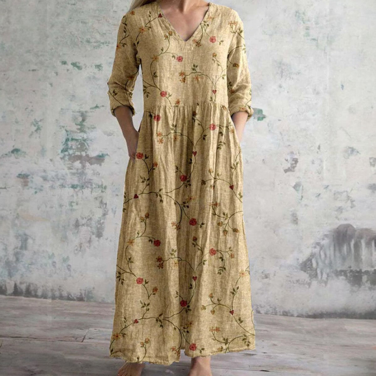 Livia | Womenâs Long Sleeve Floral Maxi Dress