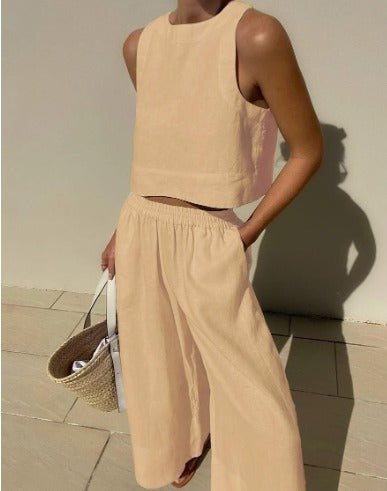 Mireia | Women’s Sleeveless Wide Leg Two-Piece Set