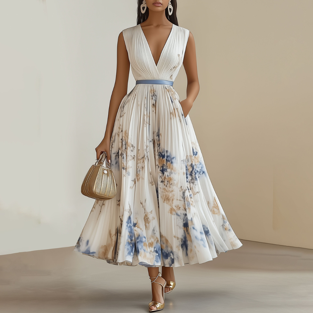 Haylee | Womenâs Floral Pleated Maxi Dress