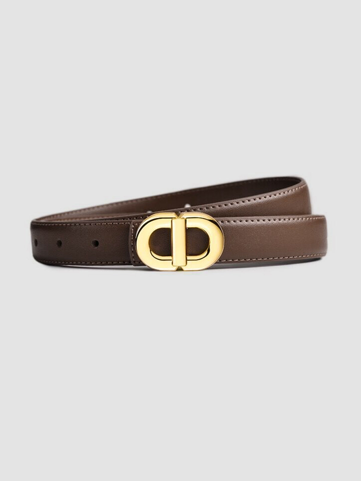 Dunja | Womenâs Leather Round Buckle Belt