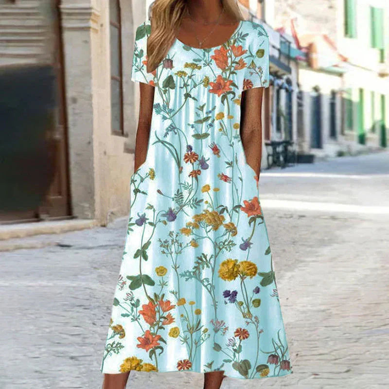 Florina | Women’s Short Sleeve Floral Maxi Dress