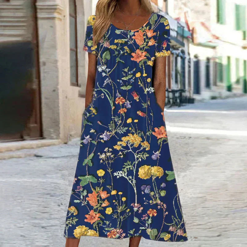 Florina | Women’s Short Sleeve Floral Maxi Dress