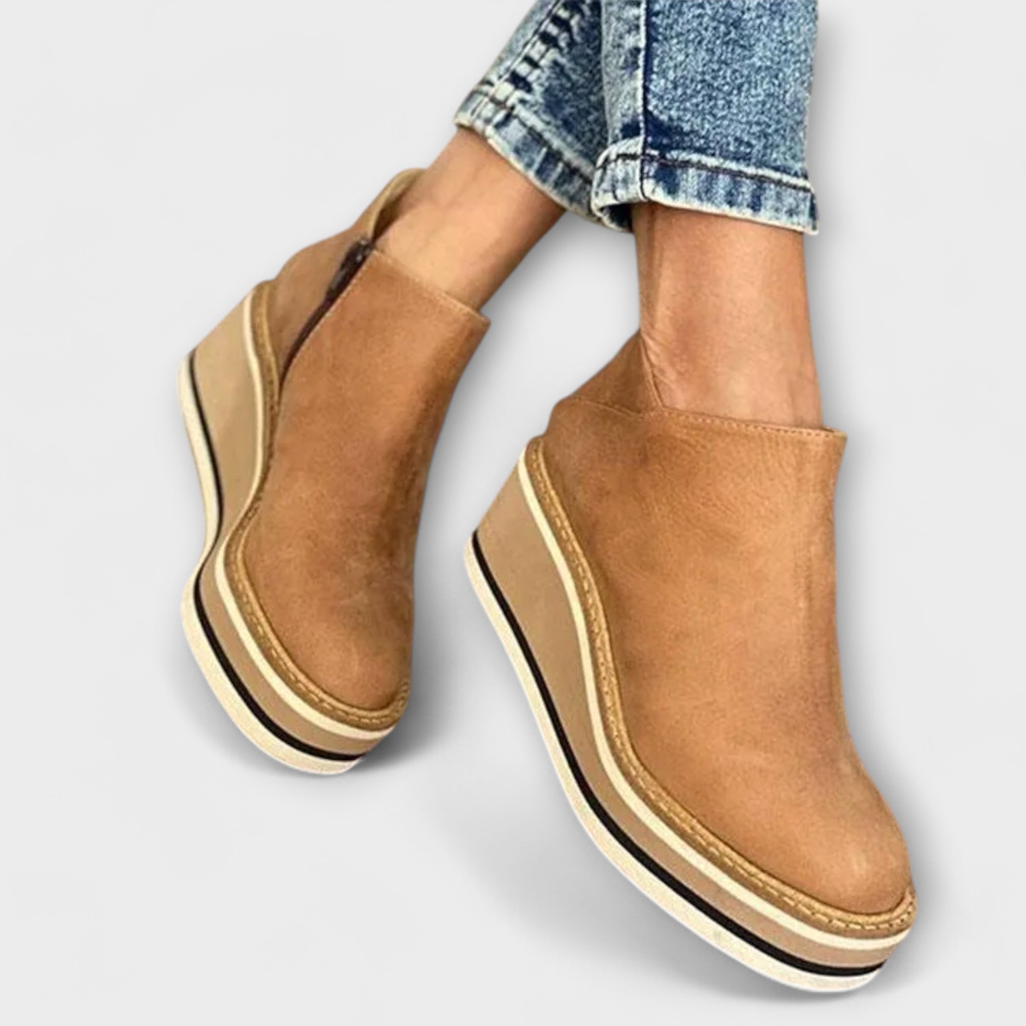 Valeria | Womenâs Ankle Wedge Slip On Boots